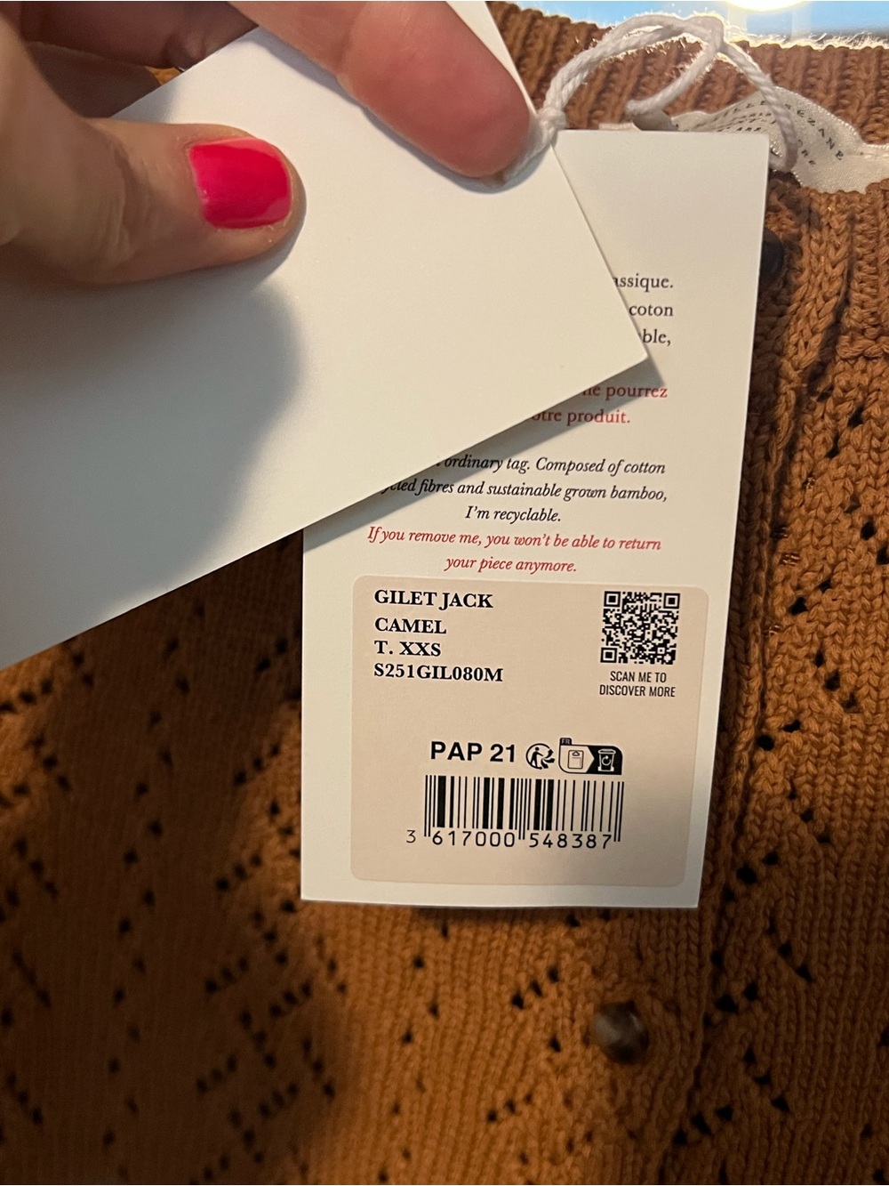 Sézane Jack Cardigan - Ecru - Size XXS - NWT - Picture 5 of 8